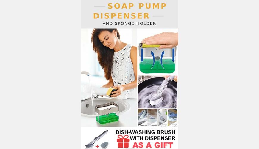SOAP PUMP DISPENSER —  диспенсер для мыла +  щетка для посуды. Осторожно! Обман!!!